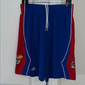 Kansas Jayhawks Rock Chalk Jayhawk adidas Blue Basketball Gym Shorts XL LINED